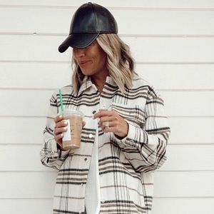 Faux leather baseball cap